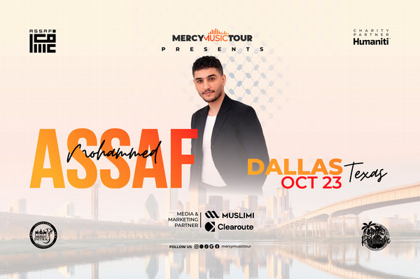 Mohammed Assaf: Mercy Music Tour. October 23 at Texas Hall in Arlington